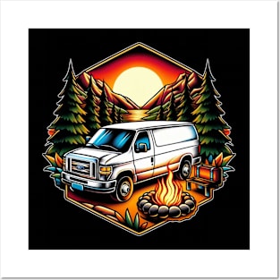 Ford econoline in the forest Posters and Art